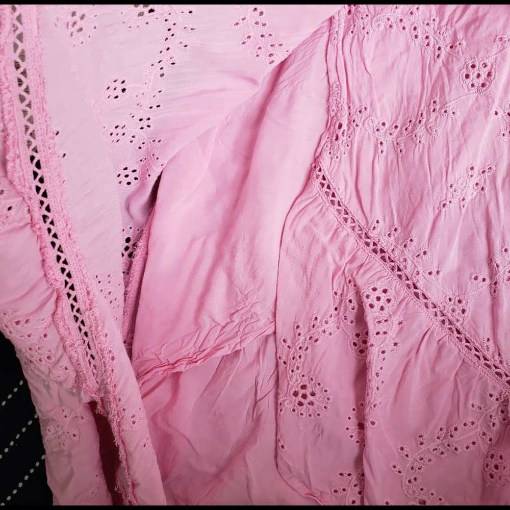🆕Young Fabulous & Broke Elena Faux Wrap High-low Eyelet Skirt size Large - Picture 16 of 16